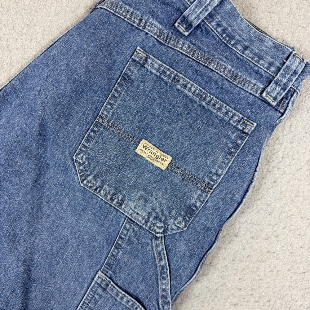 Wrangler Carpenter Denim Shorts Mens 38 Blue Cotton Relaxed Fit 64WC2ZL